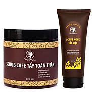 Bộ tẩy tế bào chết toàn diện Wonmom  1 Scrub nghệ tẩy mặt + 1 Scrub café