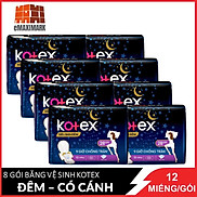 Combo 8 Băng Vệ Sinh Có Cánh 28cm Kotex Siêu Ban Đêm 9 Giờ Chống Tràn 12