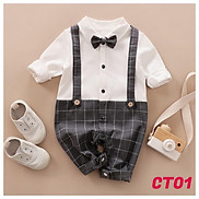 Bộ Body quần áo trẻ em dài tay Công Tử thu Đông CT01 cotton cho Bé Gái Bé