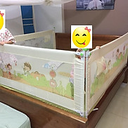 Thanh chắn giường dạng trượt không khoan đục- Mẫu mới nhất- 2.2m- Màu Kem