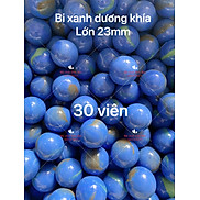 30 viên bi thủy tinh xanh dương khía lớn 23mm