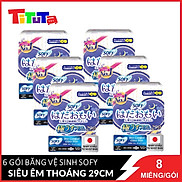 Combo 6 Băng Vệ Sinh Sofy Skin Comfort Ultra Thin 29cm Đêm Siêu Thoải Mái