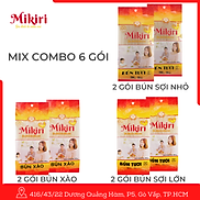 Combo 6 bún Mikiri 2 bún sợi nhỏ, 2 bún sợi lớn, 2 bún xào kèm quà tặng