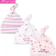 Set 3 mũ cotton sơ sinh Momcare cho bé trai,bé gái từ 0-6m -Amina