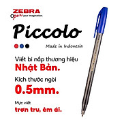 Viết bi nắp Piccolo 0.5mm xanh đen đỏ - Zebra - 1 cây