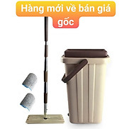 Bộ chổi lau nhà, cây lau nhà thông minh tự vắt kèm thùng 2 ngăn