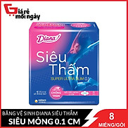 Băng vệ sinh Diana Siêu thấm siêu siêu mỏng 0.1cm Super Ultra Slim 8 miếng