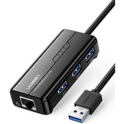 HUB USB 3 cổng 3.0 kèm cổng mạng LAN 10 100 1000 Mbps UGREEN CR103 20265