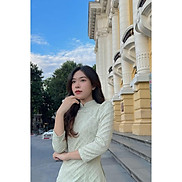 Áo dài xốp tay lỡ màu xanh cốm siêu xinh by Quỳnh Hương