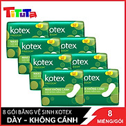 Combo 8 Băng Vệ Sinh Maxi 23cm Không Cánh Kotex FreeDom Mặt Bông Mềm Mại 8