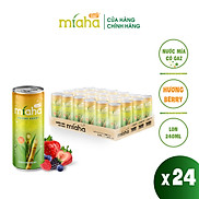 Thùng 24 Lon Nước mía có gaz MÍA-HA GAZ hương Berry 240ml Lon