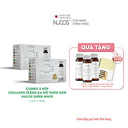 Combo 2 Hộp Collagen trắng da mờ thâm nám Nucos Super White 2x50mlx10 chai