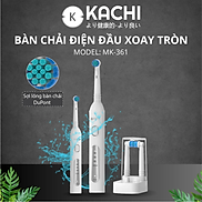 Bàn chải điện đầu xoay tròn Kachi MK361 kèm đế sạc không dây và 2 đầu bàn