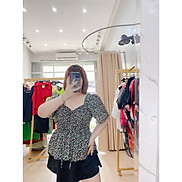 Áo nhún hoa nhí Bigsize tay ngắn 50-85kg form peplum. Hình thật Bụ Bẫm shop