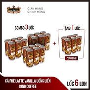 Combo 3 lốc Cà Phê Latte Vanilla Uống Liền KINGCOFFEE - Lốc 6 lon