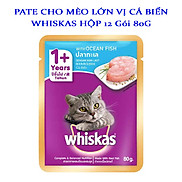 Hộp 12 Gói Pate Cho Mèo Lớn Vị Cá Biển Whiskas Adult 80g