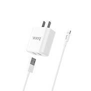 Bộ sạc nhanh 2.1A Hoco C62 chân dẹt 2 cổng Usb kèm dây sạc cho iPhone iPad