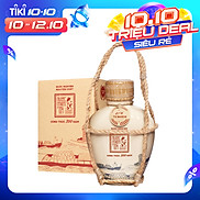 Nước mắm Tĩn cá cơm than nhãn xưa 41N  tĩn gốm 500ml sánh đặc thịt cá,