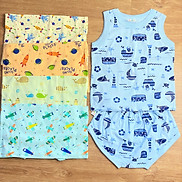 COMBO 5 Bộ quần áo thun cotton S- TomTom Baby Mẫu Sát Nách Họa Tiết Size 1