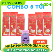 Combo 6 túi Gạo Lứt Đỏ Vinh Hiển 1kg tặng thêm 1 túi Lứt Tím 1kg - Ngọt Cơm