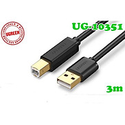 Cáp máy in USB 2.0 Ugreen 10351 dài 3M chống nhiễu cao cấp