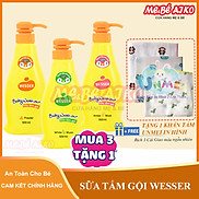 Bộ 3 Chai Sữa Tắm Gội Wesser 2in1