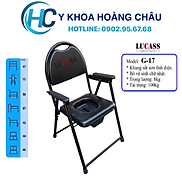 Ghế Bô Vệ Sinh Không Bánh Xe, Khung Sơn, Bô Vuông, Đệm Simili Lucass G-17