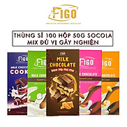 Combo 100 hộp Kẹo socola sữa mix nhiều vị 50gram, đồ ăn vặt văn phòng FIGO