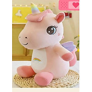 Thú nhồi bông Pony kỳ lân cánh ngồi màu hồng dễ thương