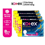 Combo 04 gói băng vệ sinh Kotex ban đêm mặt bông 8 miếng 35 cm và mặt lưới