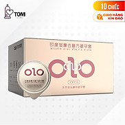 Hộp 10 cái Bao cao su OLO 0.01 Gamma Formula - Kéo dài thời gian, gân gai