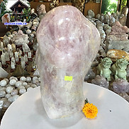 Trụ đá thạch anh hồng tự nhiên nguyên khối phong thủy T444 nặng 11.5Kg