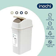 Thùng rác nắp lật Inochi - Hiro 15L kèm ruột Thân Trắng kem + Nắp Ghi sữa