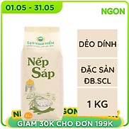 Gạo Nếp Sáp Vinh Hiển túi 1KG dẻo dính, xôi thơm Nếp sạch 3 KHÔNG