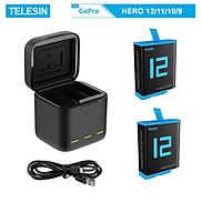 Combo sạc 3 + 2 pin TELESIN cho GOPRO HERO 9, GOPRO HERO 10, GOPRO HERO 11