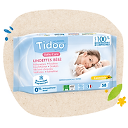 Khăn giấy ướt cho bé không mùi hữu cơ Ultra-soft baby da nhạy cảm Tidoo 58