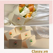 Thiệp chúc mừng Classy , thiệp đính hoa nhựa đẹp tinh tế