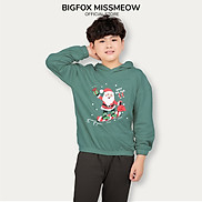 Áo nỉ bông cho bé trai Bigfox Miss Meow mùa Noel dáng hoodie có mũ trend