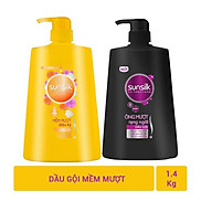 COMBO 2 Chai dầu gội Sunsilk Óng mượt rạng ngời - Đen 1400g