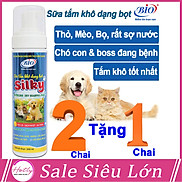 MUA 2 TẶNG 1 Sữa tắm khô dạng bọt Bio-Silky cho chó mèo, Làm sạch