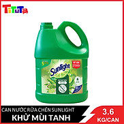 Nước rửa chén Sunlight Trà xanh Khử mùi tanh Can 3.6KG