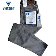 Viettien - Quần Jeans nam dài Regular fit Màu Ghi 6S7017