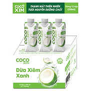 Thùng 12 Hộp Nước Dừa Cocoxim Xanh 330ml x12 Hộp