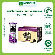 Thùng  Nước tăng lực Warrior vị nho lon 325ml