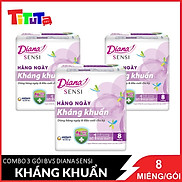 Combo 3 Băng vệ sinh hàng ngày Diana Sensi hàng ngày kháng khuẩn Tím 8