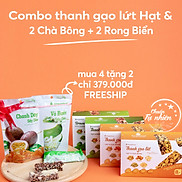 PROTEIN Combo 4 hộp thanh Gạo lứt Ngũ cốc 2 vị Chà bông Rong biển