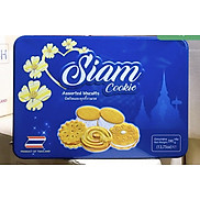 Bánh quy Siam mix các vị 390g hộp sắt Chữ nhật - Màu xanh