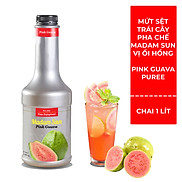 Mứt trái cây pha chế Madamsun vị Ổi Hồng Pink Guava Puree Mix chai 1L -