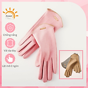 Găng tay chống nắng nữ Anasi OLV11 - Vải nỉ dày dặn, chống nắng tuyệt đối