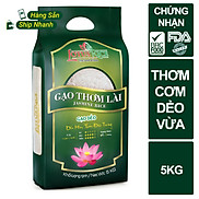 Gạo Thơm Lài Lotus Rice 5kg - Cơm mềm dẻo vừa - Chuẩn xuất khẩu